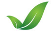 eco check logo, green leaf eco logo design