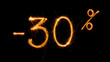 Sale 30 % off  - made with sparklers on black background.