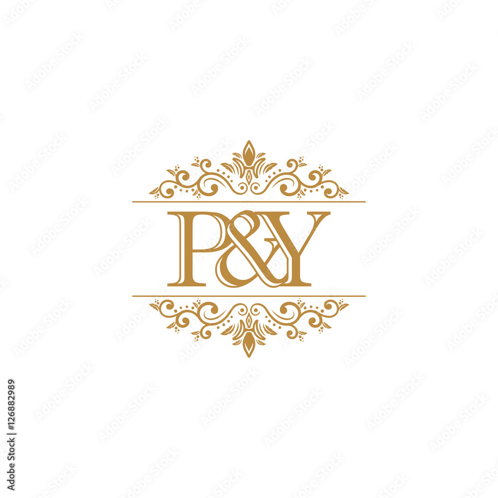 P&Y Initial logo. Ornament gold Stock Vector | Adobe Stock