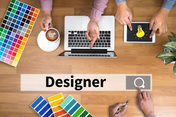 Aufkleber -  Creative Designer Graphic designer at work. Color swatch sample