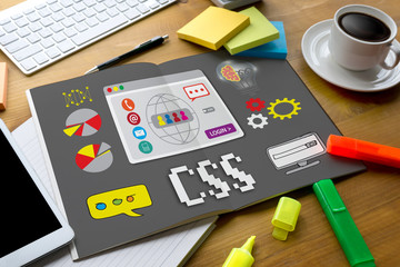 Fototapete - CSS Web Online Technology Web Design css cascading style sheet p