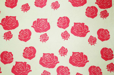 Wall Mural - Rose pattern on Handmade paper for Background and texture