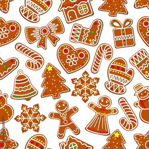 Stoffe zum Nähen Ingwer Cookies Weihnachten Dessert nahtlose Muster