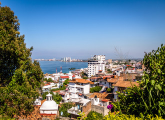 Sticker - Puerto Vallarta sea and downtown view - Puerto Vallarta, Jalisco, Mexico