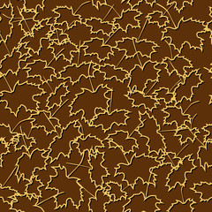 Wall Mural - seamless pattern with yellow leaves