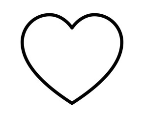 Thin line heart / romantic love line art icon for dating apps and websites