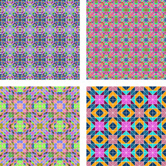 Poster - Colorful triangle mosaic pattern background set