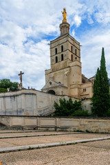 View of Papal palace (Palais des Papes, 1364). Avignon, France.