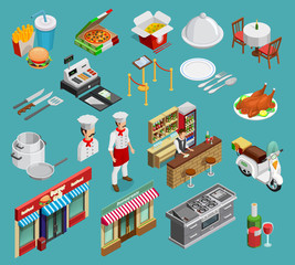 Wall Mural - Restaurant Icons Set 