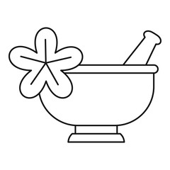 Wall Mural - Mortar and pestle pharmacy icon. Outline illustration of mortar and pestl vector icon for web design