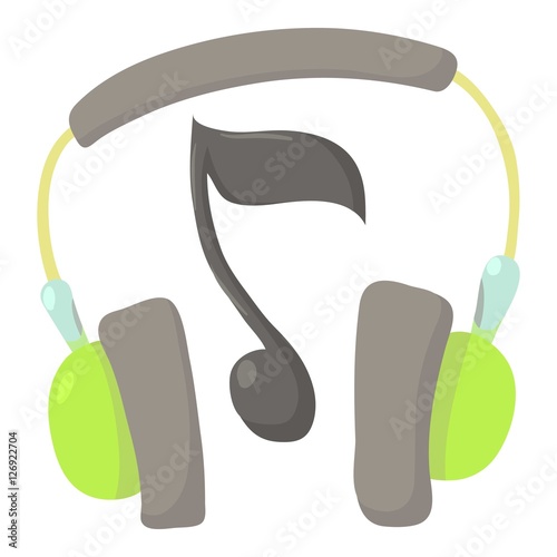 Earphones icon. Cartoon illustration of earphones vector icon for web
