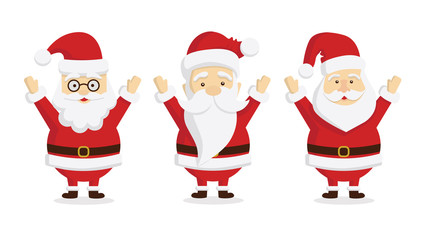 Wall Mural - Isolated Santa Claus standing on white background.