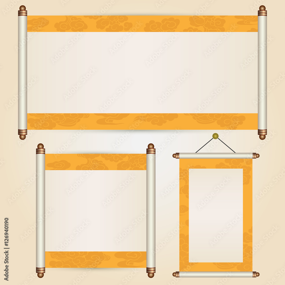Various size of traditional chinese scroll Stock Vector | Adobe Stock