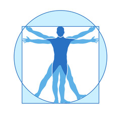 Human body vector icon of vitruvian man