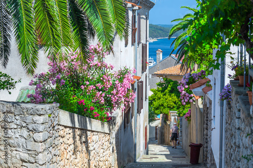traditional-european-mediterranean-architectural-style-in-the-streets-and-houses-yard-porches-stairs-shutters-in-the-afternoon-sunbeam-surrounded-by-vine-hydrangea-and-palm-at-summer-mali-losinj