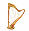 © inspiring.team - Isolated watercolor harp on white background