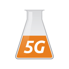 Sticker - Isolated test tube with    the text 5G