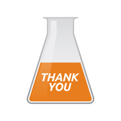 Sticker - Isolated test tube with    the text THANK YOU