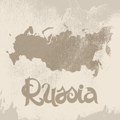 Wall Mural - Russia. Abstract grunge vector background with lettering and map
