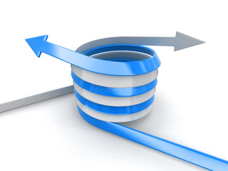Poster - Blue And White Arrows. Image with clipping path