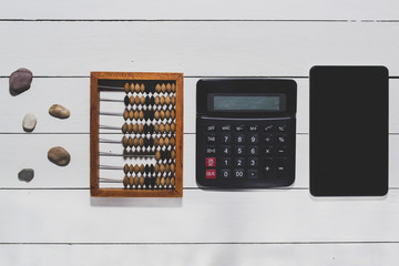 Computing device on a white background. Evolution of computing m