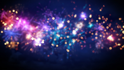 Wall Mural - beautiful blur fireworks abstract background