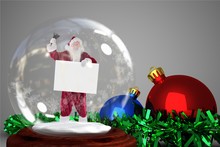 Christmas Decoration With Santa Claus Figurine In Crystal Ball