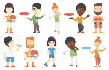 Sticker - Vector set of sport characters.