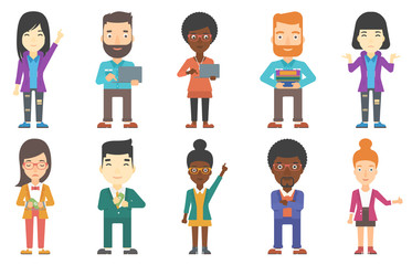 Canvas Print - Vector set of business characters.