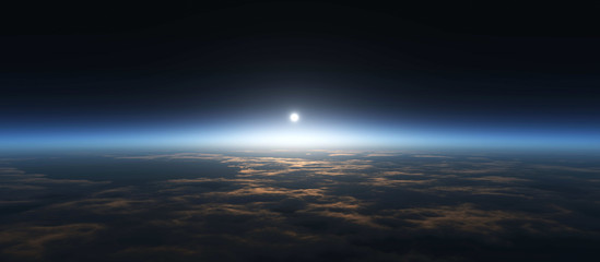 Wall Mural - planet sunrise from space
