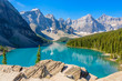 Majestic mountain lake in Canada. Moraine Lake in Alberta, Canada.