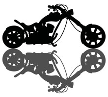 Hand Drawing Of A Silhouette Of The Heavy Chopper