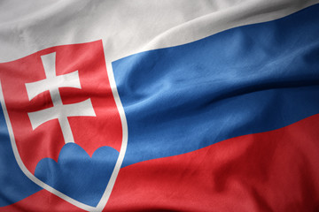 Wall Mural - waving colorful flag of slovakia.