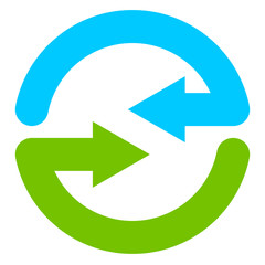Aufkleber - Blue and green circular arrow symbol / icon