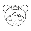 cute princess character icon vector illustration design