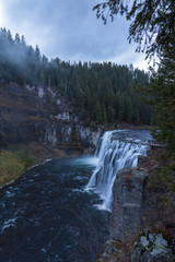  Upper Messa Falls on a Cloudy Day