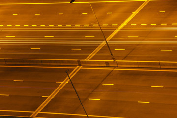 Wall Mural - Street night light, light trails at night on the road