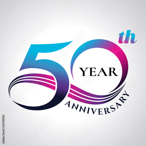 Poster anniversary emblems 50 in anniversary concept template design