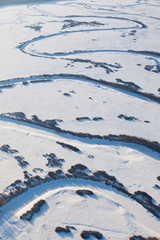 Wall Mural - Zigzags of winter river