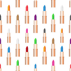 Wall Mural - beauty woman care lipstick color seamless pattern eps10