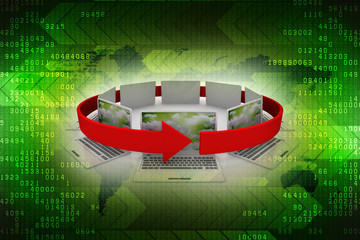 Poster - Computer Network,3d rendering