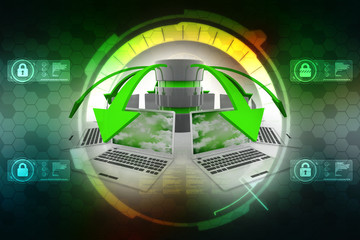 Poster - Computer Network,3d rendering