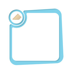 Poster - Blue text frame for your text and envelope