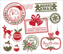 Set Of Christmas Stamp