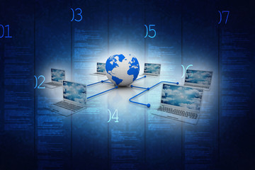 Poster - Computer Network,3d rendering