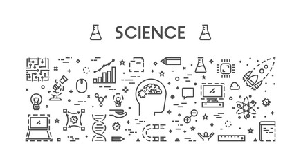 Wall Mural - vector line web concept for science