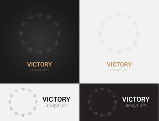 Wall Mural - Vector design templates in black, grey and golden colors. Creative mandala logo, icon, emblem, symbol. For business, invitation, wedding, banner , flyer or greeting cards.