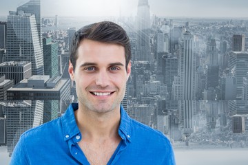 Poster - Composite image of handsome man smiling to the camera