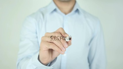 responsive, man writing on screen