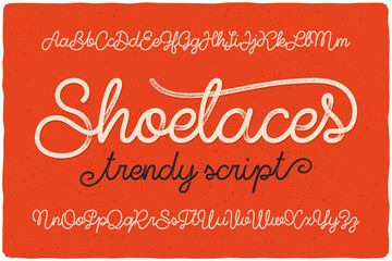 Poster - trendy textured one line handwritten font script named 